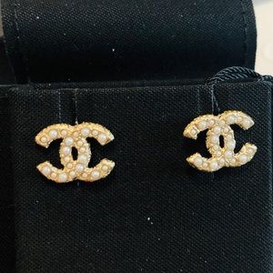 Chanel Gold and Pearly White earrings